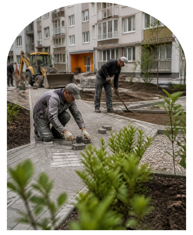 Благоустройство двора многоквартирного дома в Михайловке